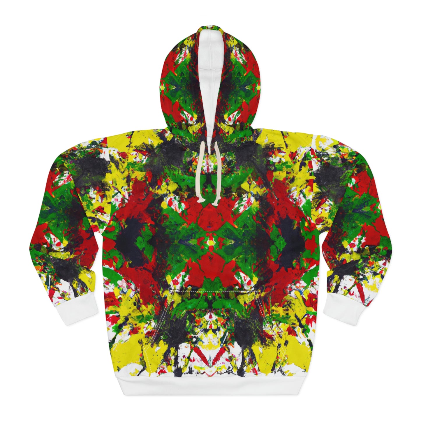 Rasta Acrylic Splatter 3 - AI Art - Pullover Hoodie