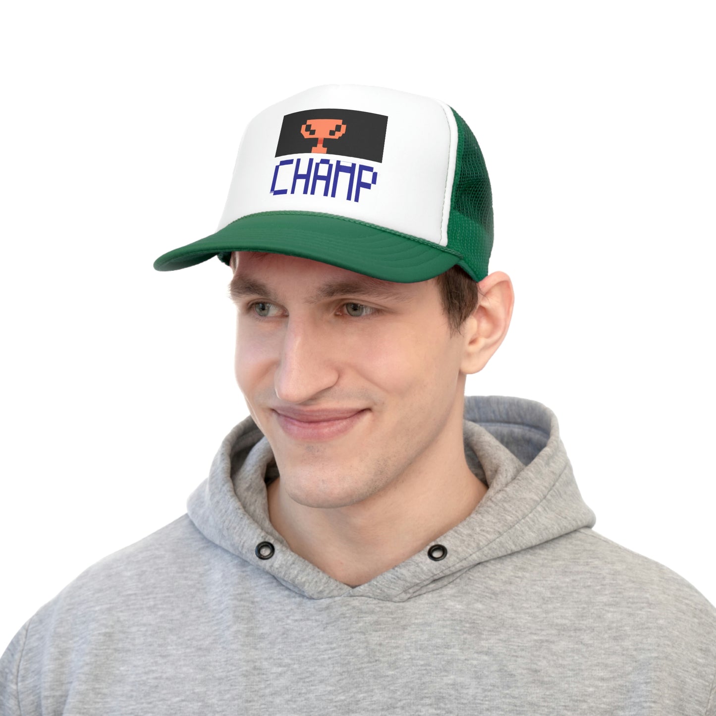 CHAMP Trophy Logo (Pixel) - AI Art - Trucker Hats