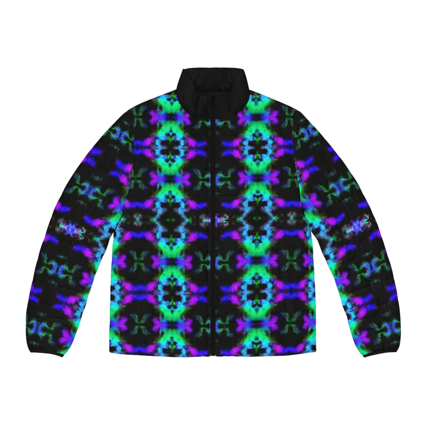 Hyperwave Fractal 4 Spaceballer Jacket - AI Art - Men's Puffer Jacket