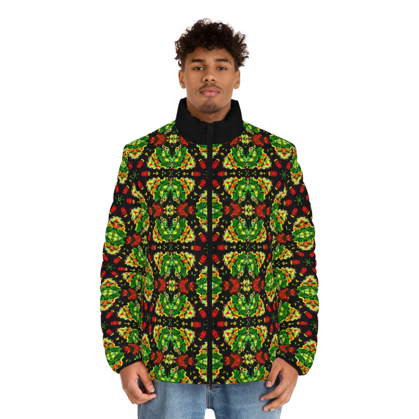 Rasta Star 3 Spaceballer Jacket - AI Art - Men's Puffer Jacket