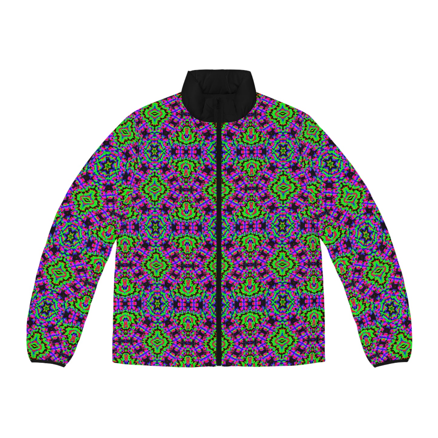 Hyperwave Fractal 2 Spaceballer Jacket - AI Art - Men's Puffer Jacket