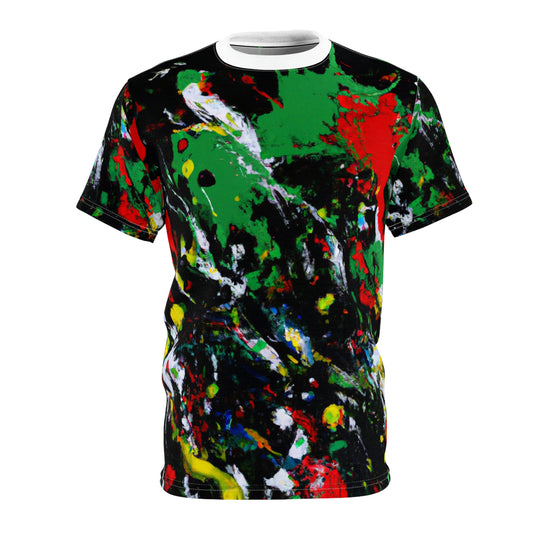 Rasta Acrylic Paint Splatter - AI Art - T-Shirt