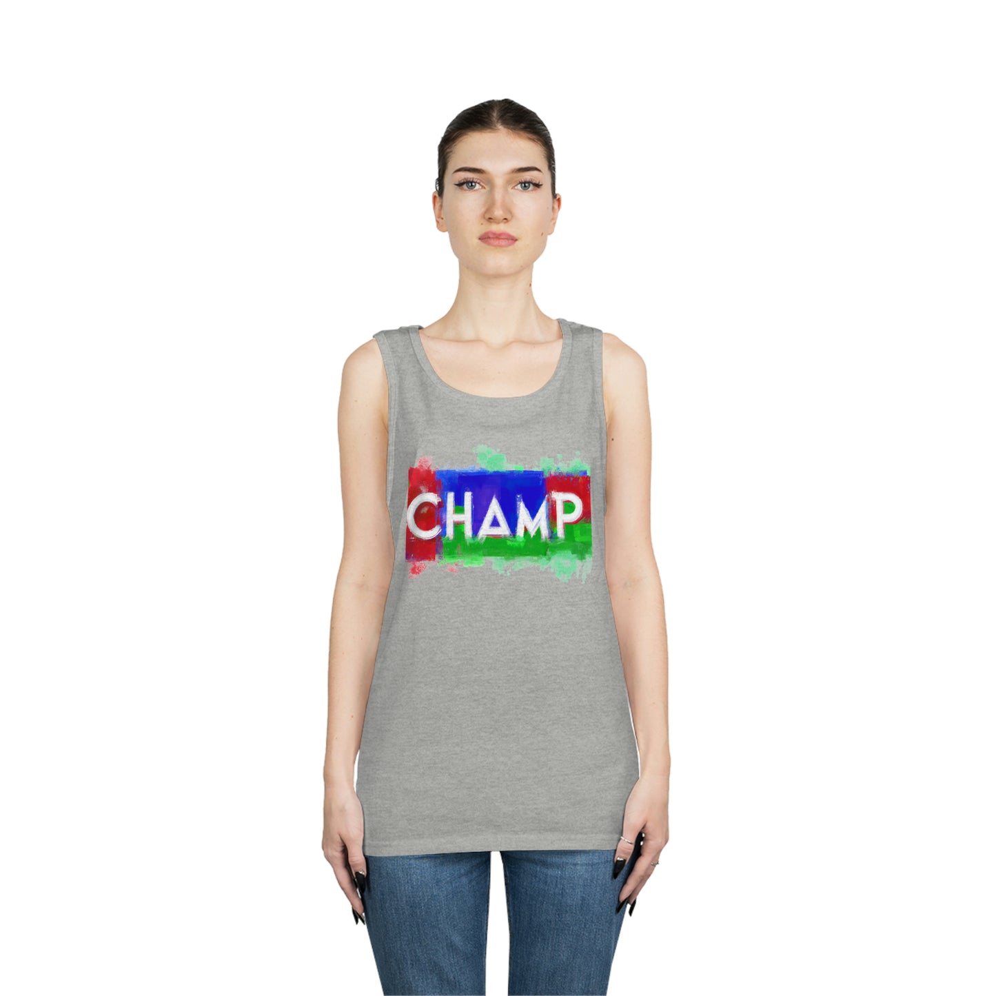 CHAMP 1 (SuperChamp Logo) - AI Art - Gildan Heavy Cotton Tank Top