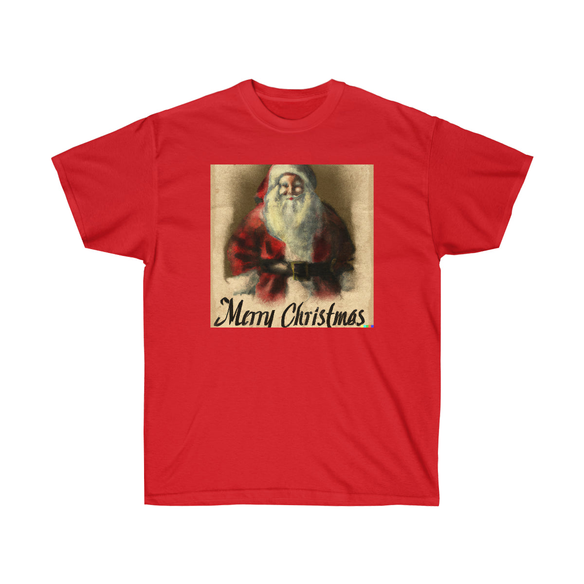 DaVinci Style Painting of Santa Claus "Merry Christmas" - AI Art - Ultra Cotton Tee