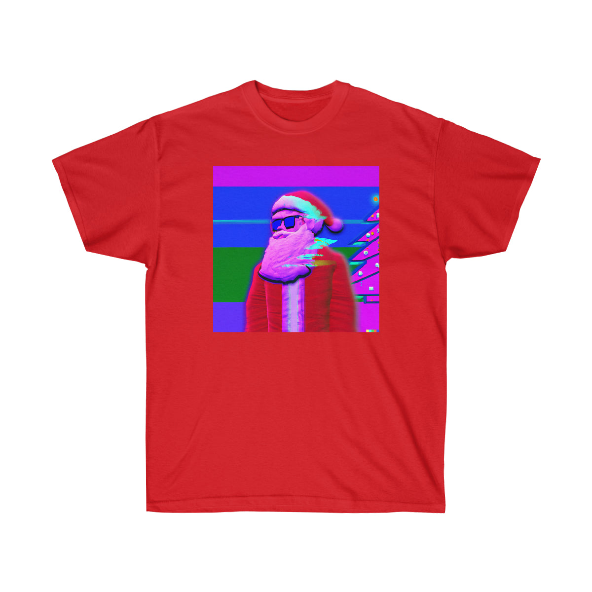 Santa Cool Dude - Vaporwave AI Art - Ultra Cotton Tee