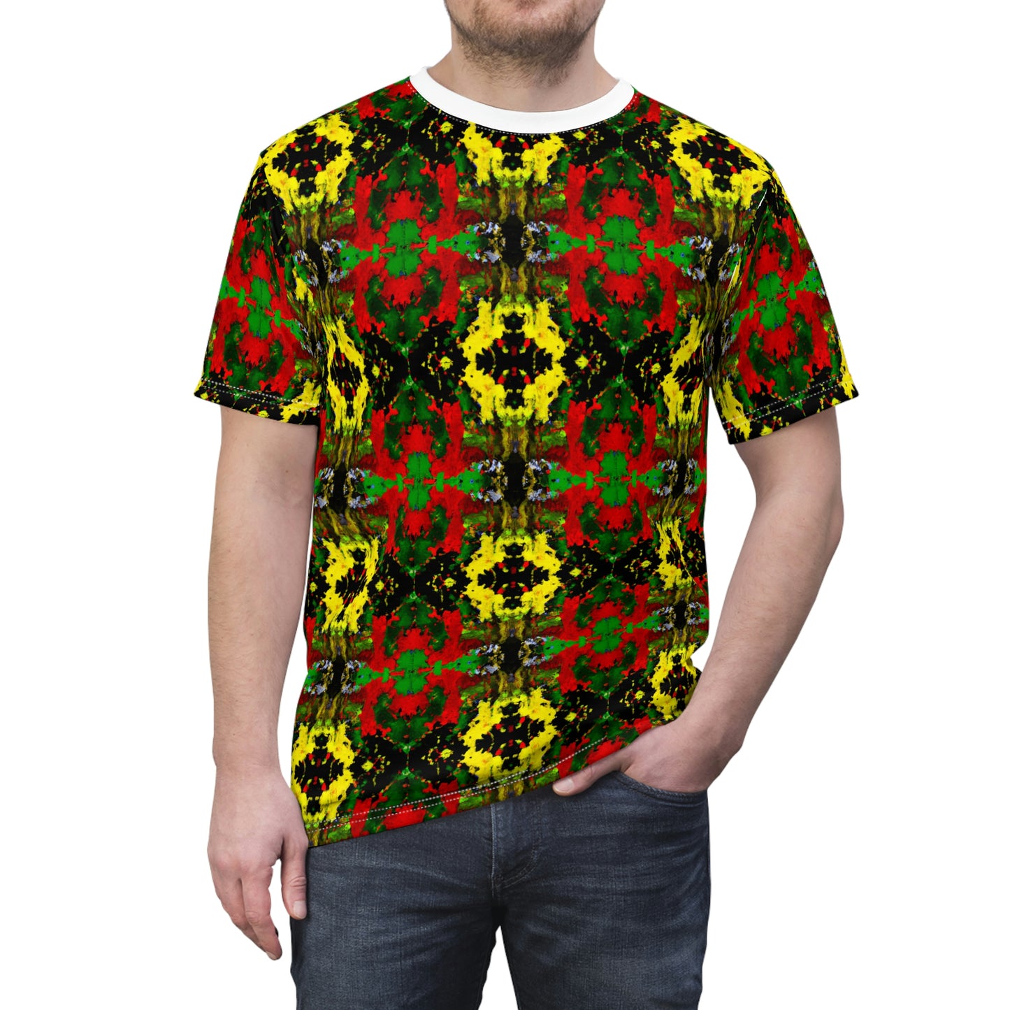 Rasta Kaleidescope 3 - AI Art - T-Shirt