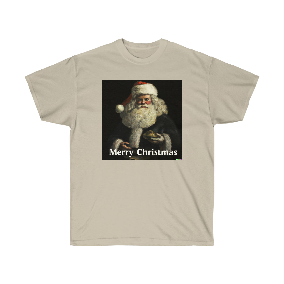 Rembrandt Style Santa Claus "Merry Christmas" - AI Art - Ultra Cotton Tee