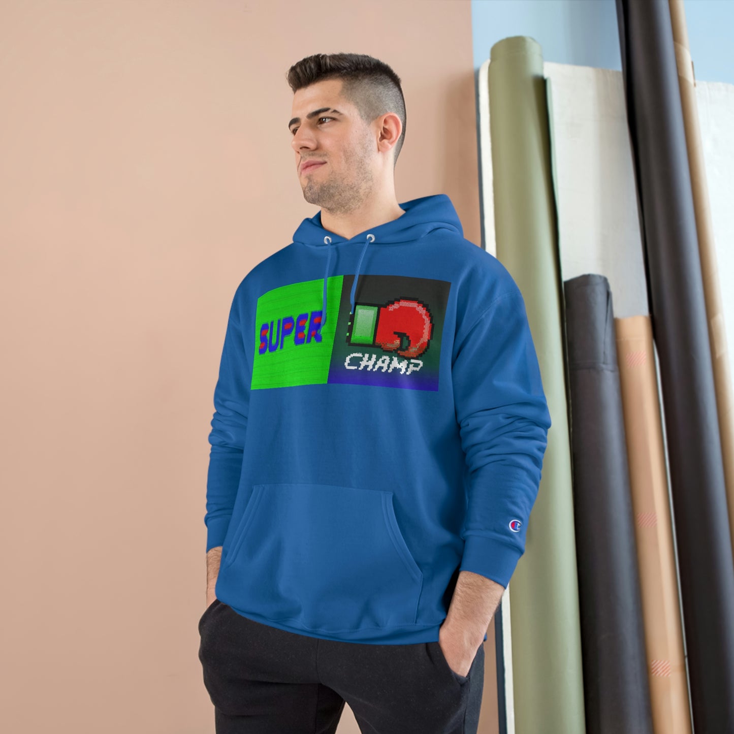 SUPER CHAMP (Alt Logo 1) - AI Art - Champion Hoodie