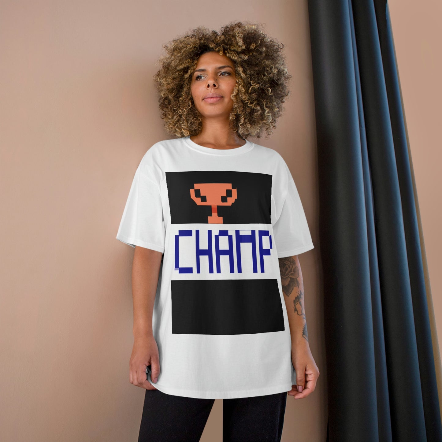 CHAMP Trophy Logo (Pixel) - AI Art - Champion T-Shirt