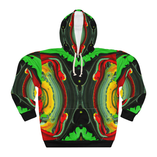 Rasta Wet Acrylic Paint - AI Art - Pullover Hoodie