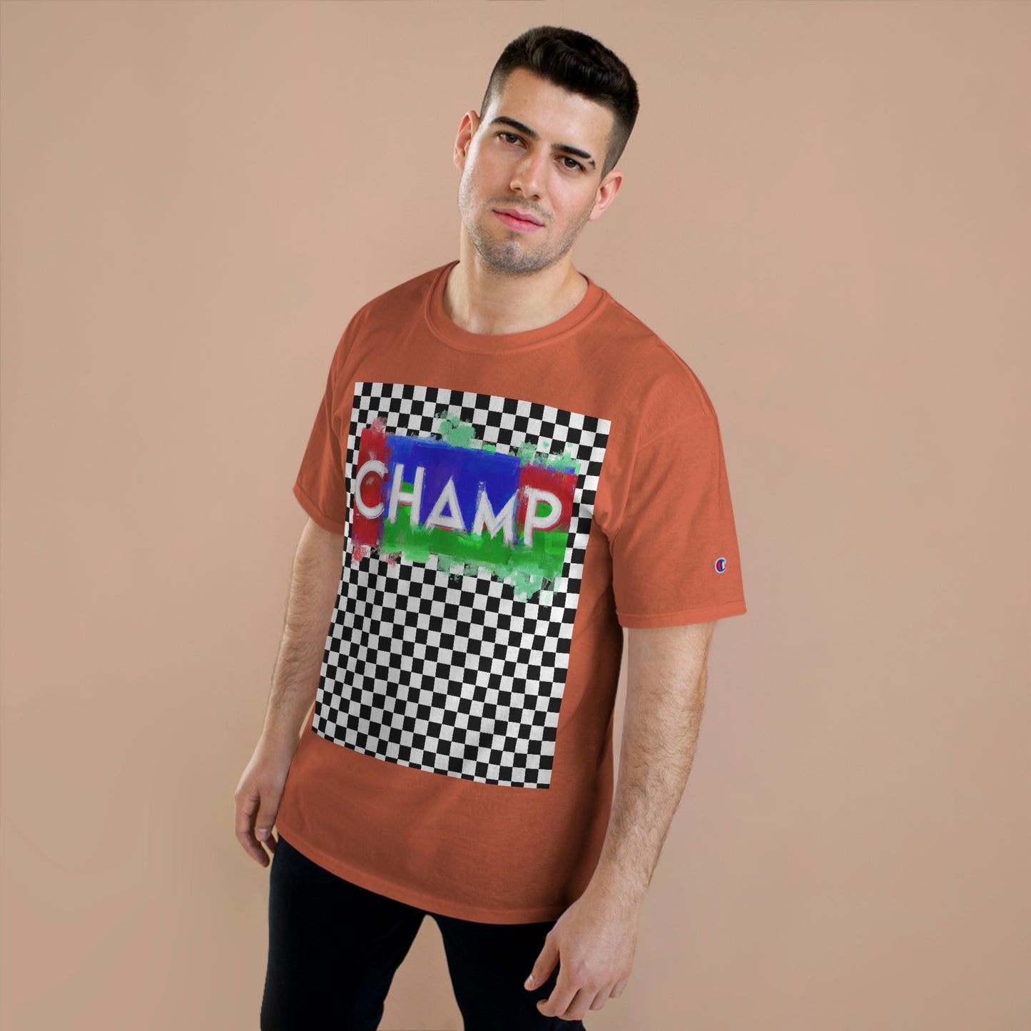 Checkered (CHAMP Logo 1) - Champion T-Shirt