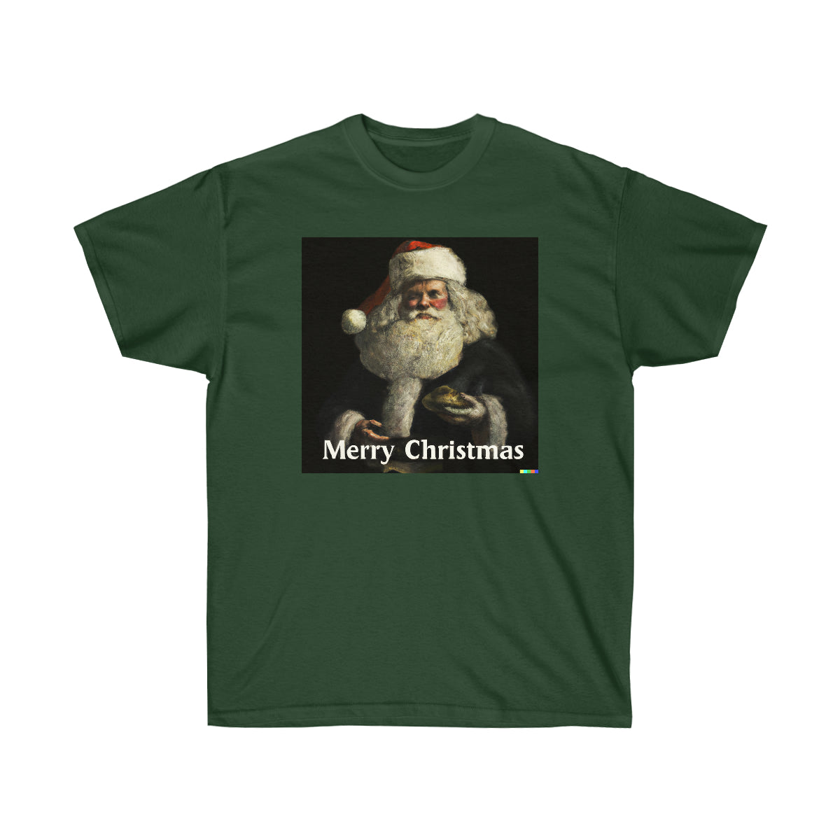 Rembrandt Style Santa Claus "Merry Christmas" - AI Art - Ultra Cotton Tee