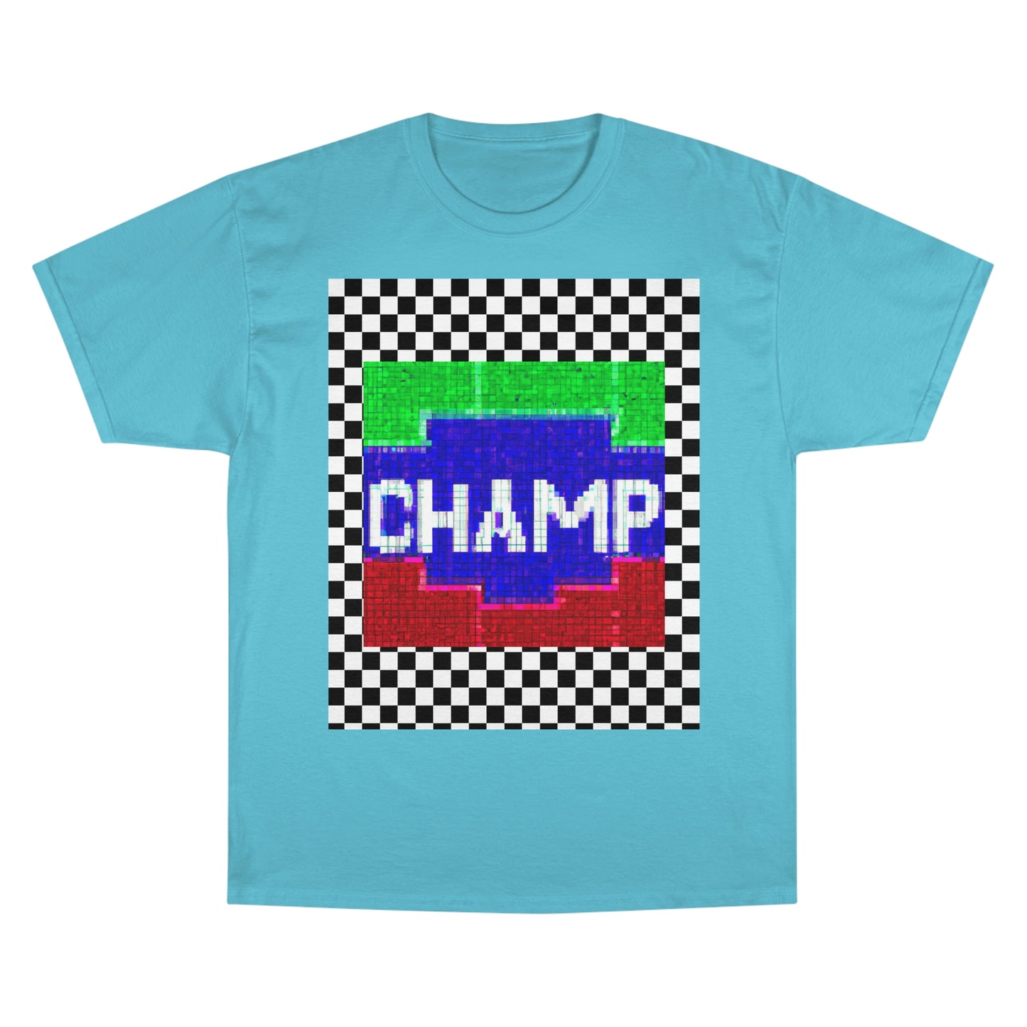 Checkered (CHAMP Logo 2 8-bit) - Champion T-Shirt