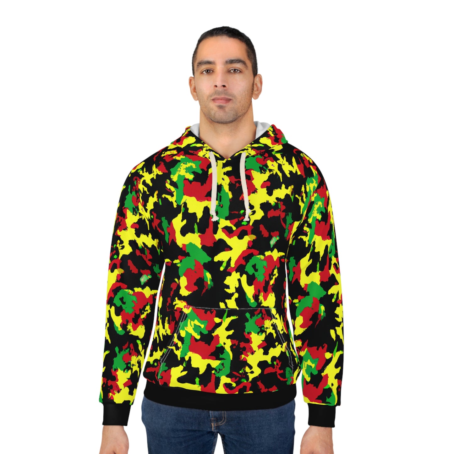 Rasta Camo - AI Art - Pullover Hoodie