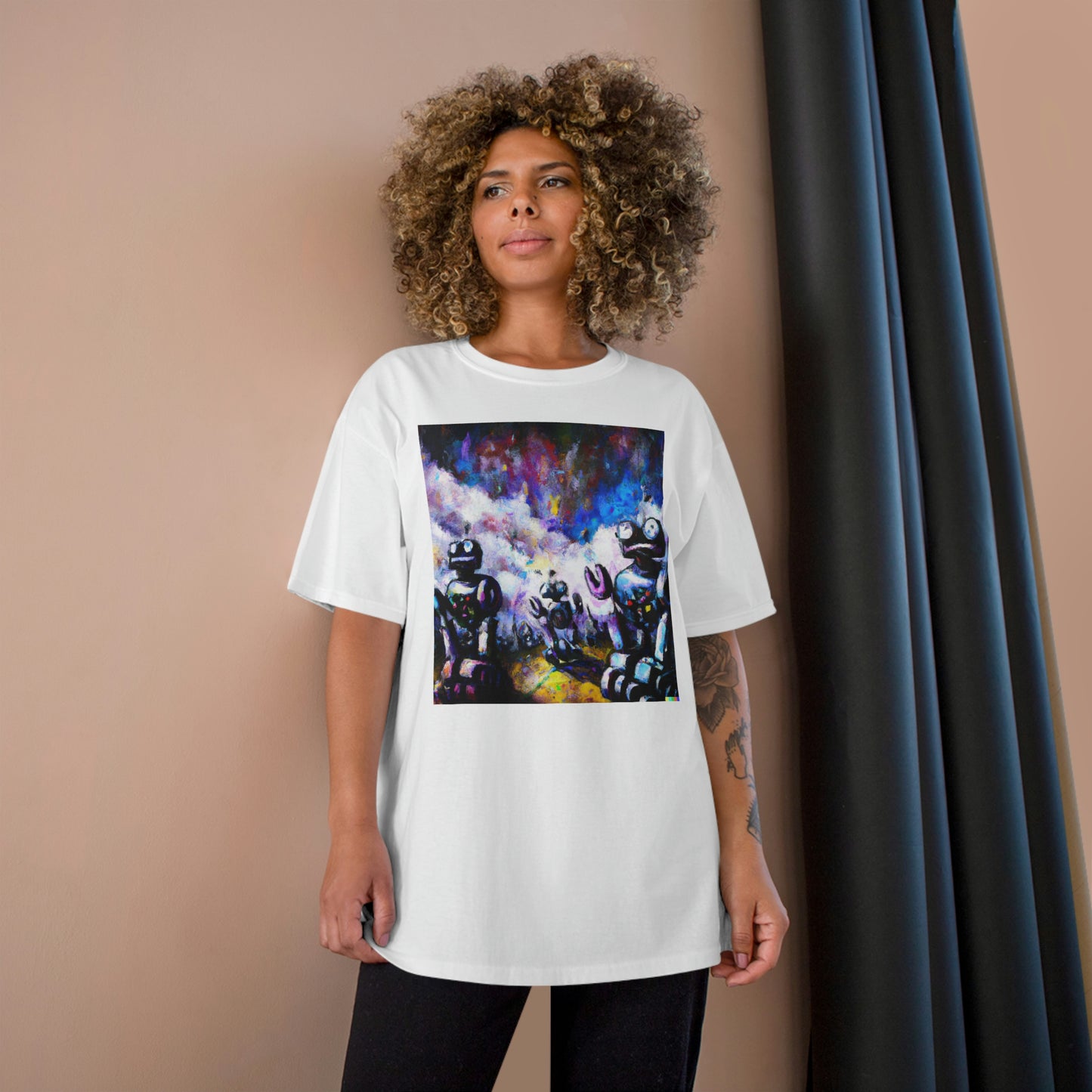 Robots in Space 3 - AI Art - Champion T-Shirt