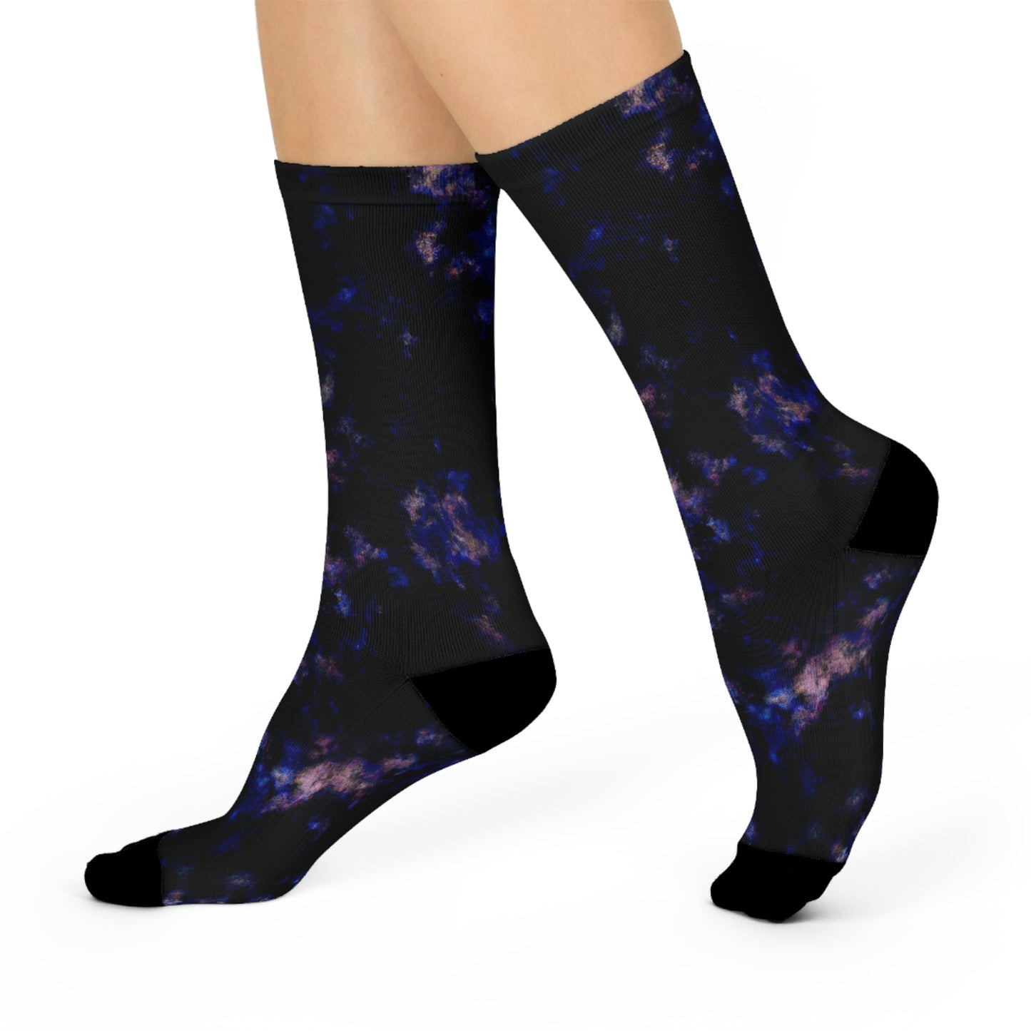 Galactic Camo - AI Art - Cushioned Crew Socks