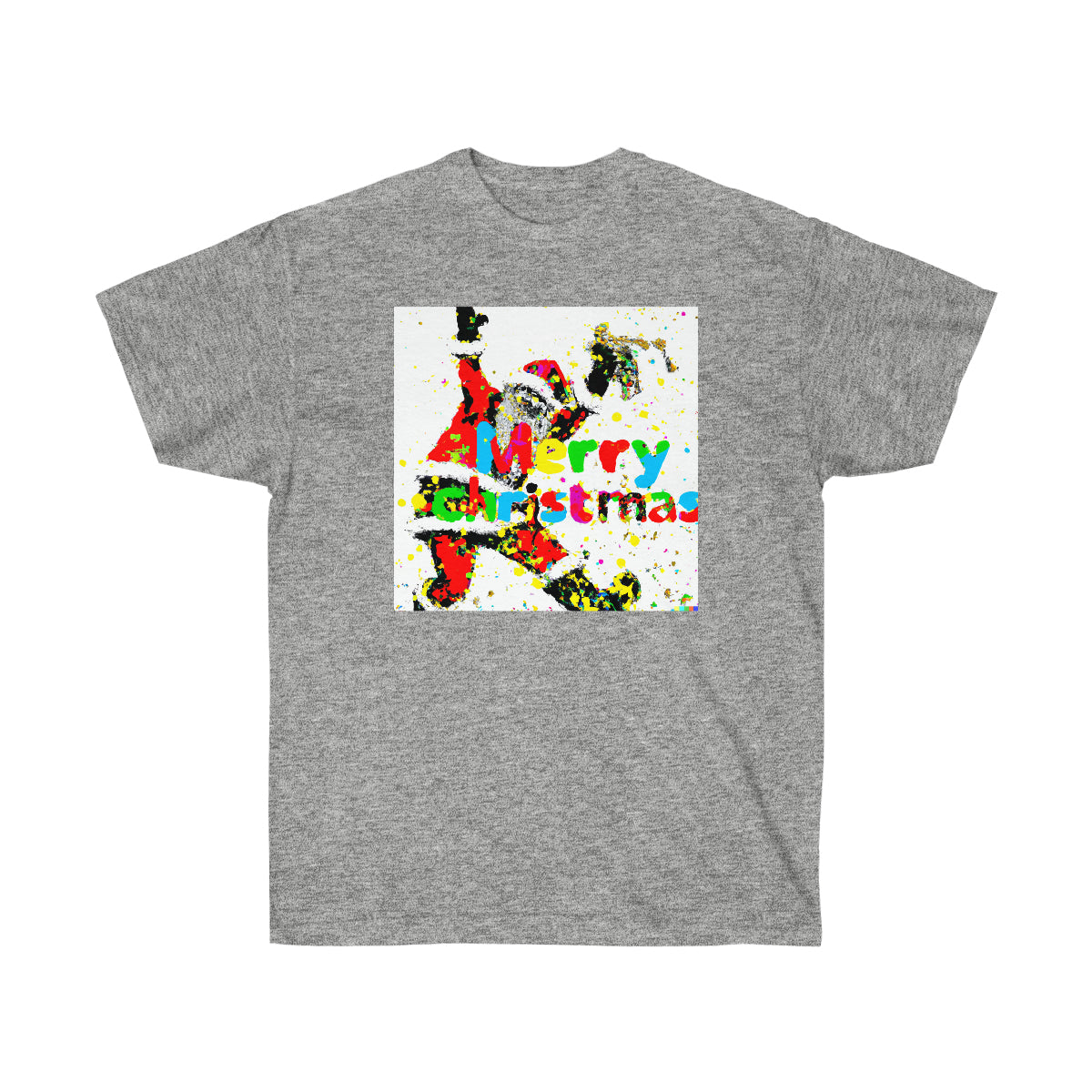 Pollock Style Santa v.5 "Merry christmas" - AI Art - Ultra Cotton Tee