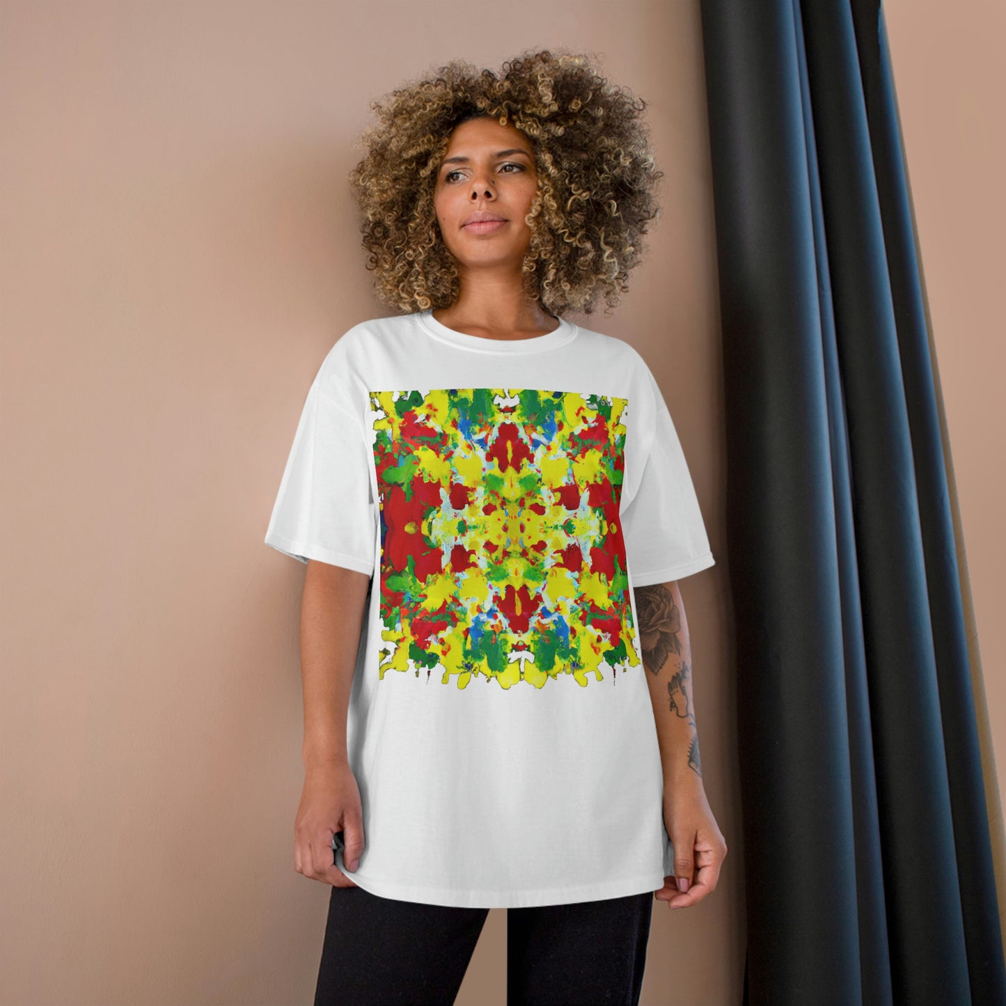 Rasta Acrylic Splatter XW 2 - AI Art - Champion T-Shirt