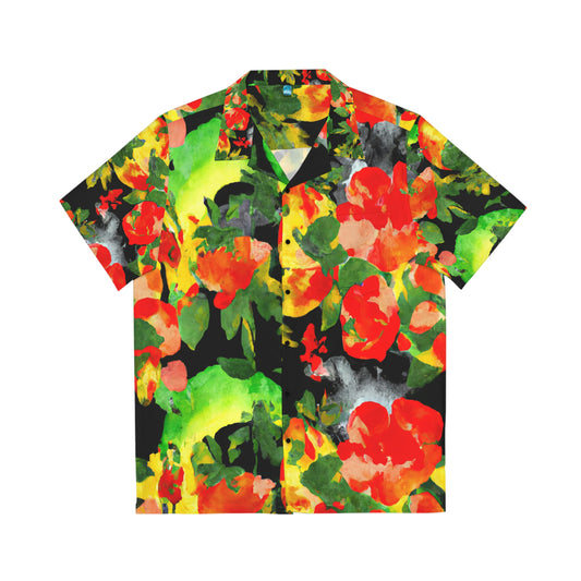 Peach Tree Watercolor - AI Art - Men's Hawaiian Shirt