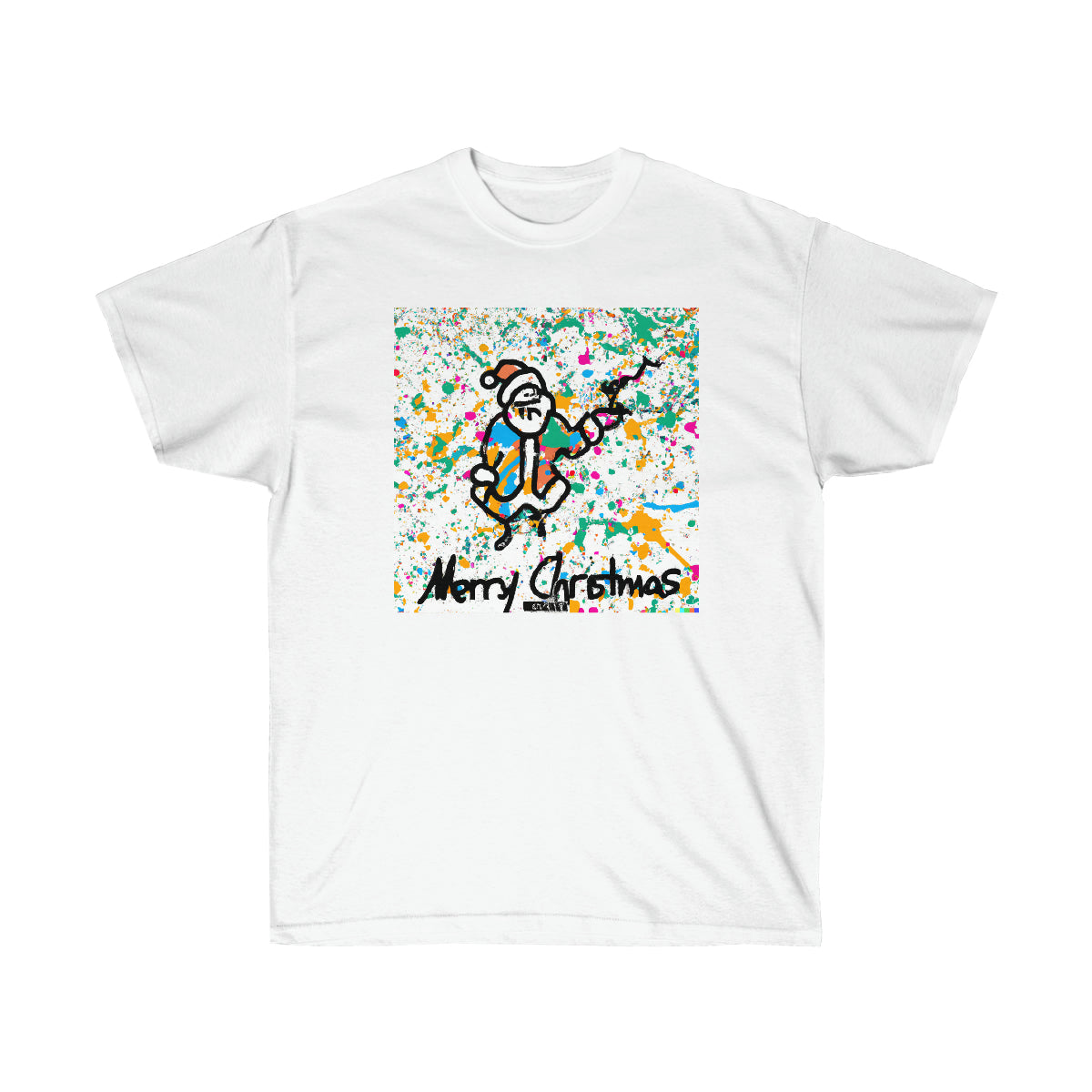 Pollock Style Santa v.3 "Merry Christmas - AI Art - Ultra Cotton Tee