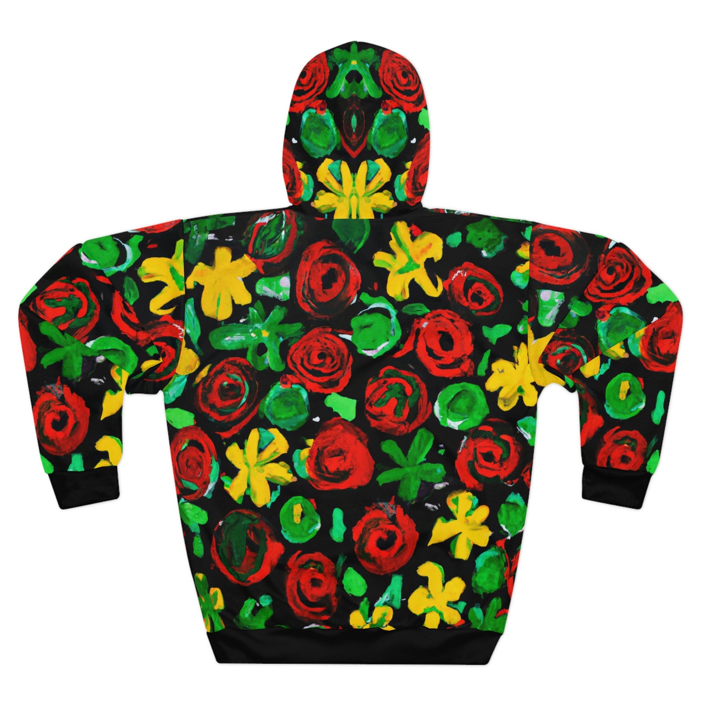 Paintbrush Floral Acrylic - AI Art - Pullover Hoodie