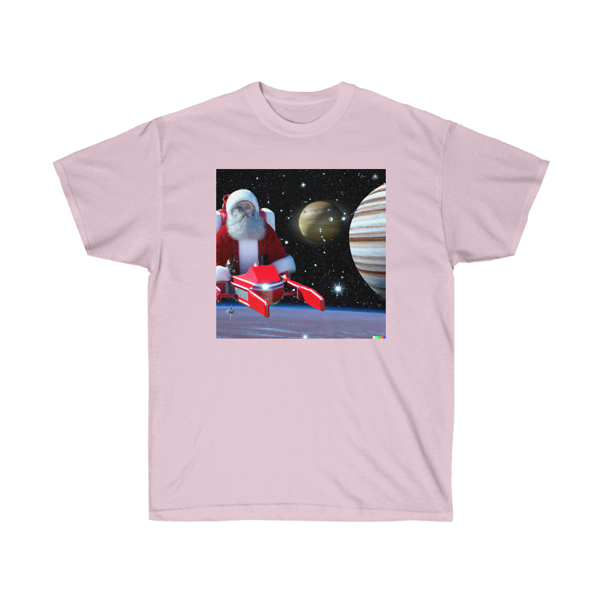 Santa Flying by Jupiter  - AI Art - Ultra Cotton Tee