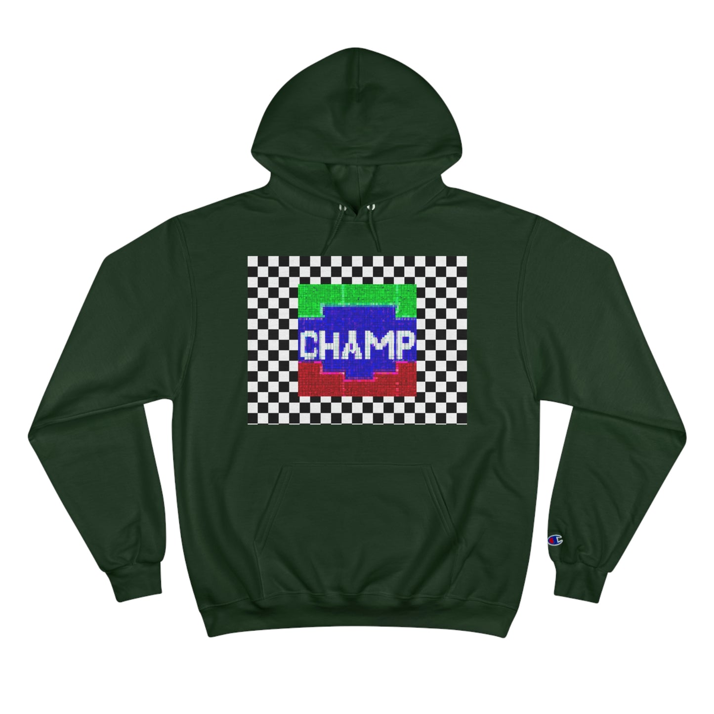 Checkered Flag (CHAMP Logo 2 8-bit) - Champion Hoodie