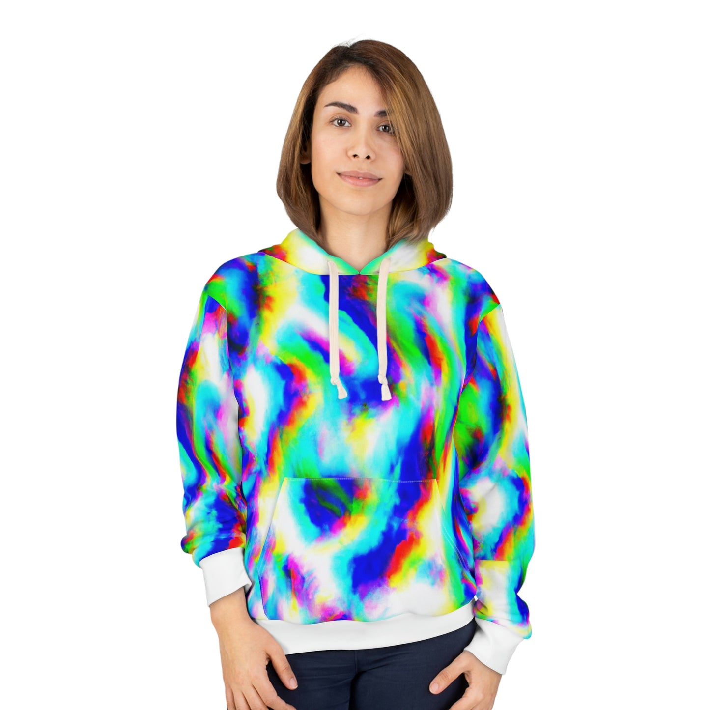 Hyperwave Tie-Dye 8 - AI Art - Pullover Hoodie