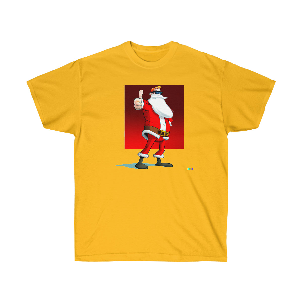 Santa in his 40's (Shades, Thumbs Up) - AI Cartoon Art - Ultra Cotton Tee