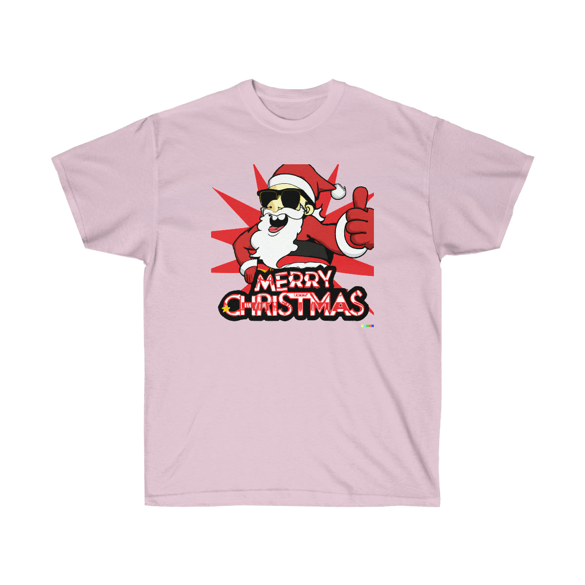 Santa Claus Cool Guy "Merry Christmas" - AI Cartoon Art - Ultra Cotton Tee