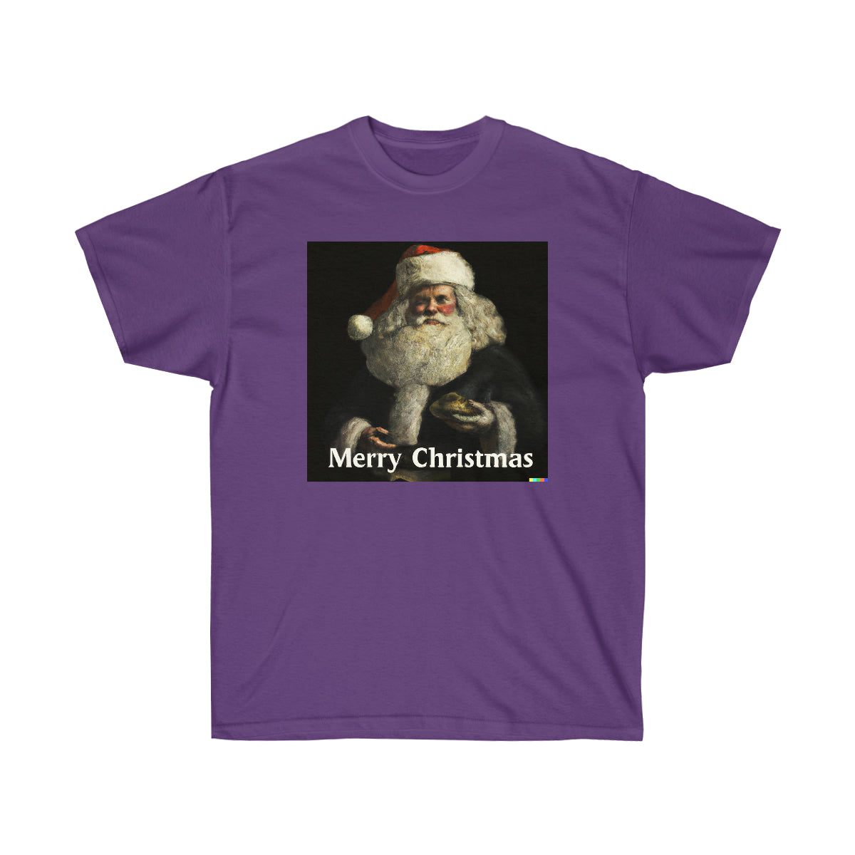 Rembrandt Style Santa Claus "Merry Christmas" - AI Art - Ultra Cotton Tee