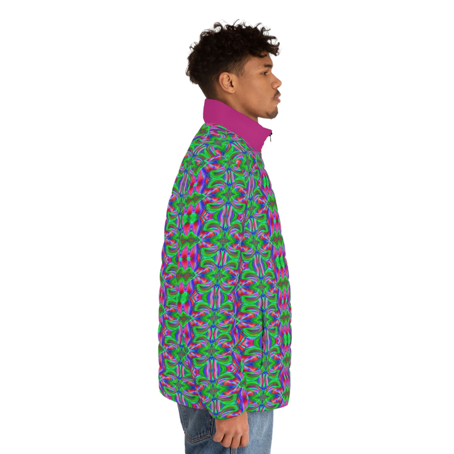 Hyperwave Tie-Dye 6 Spaceballer Jacket - AI Art - Men's Puffer Jacket