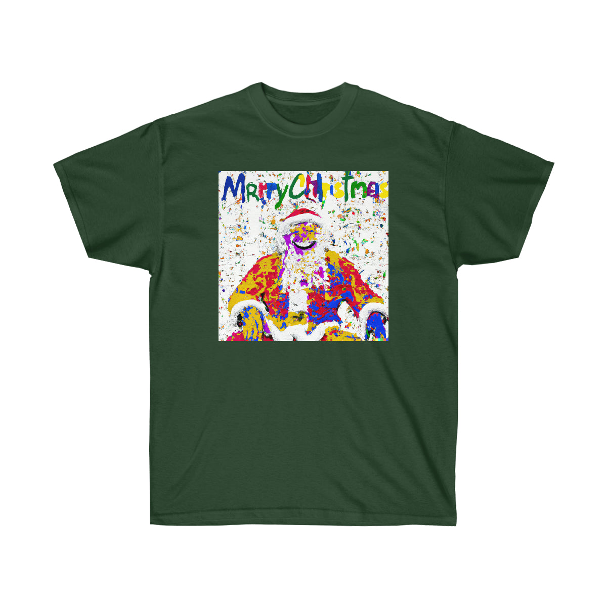 Pollock Style Santa v.2 "MRrry Christmas" - AI Art - Ultra Cotton Tee