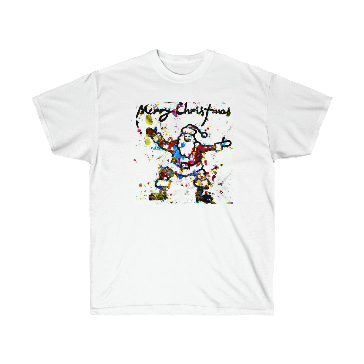 Pollock Style Santa v.1 "Merry Christmas" - AI Art - Ultra Cotton Tee