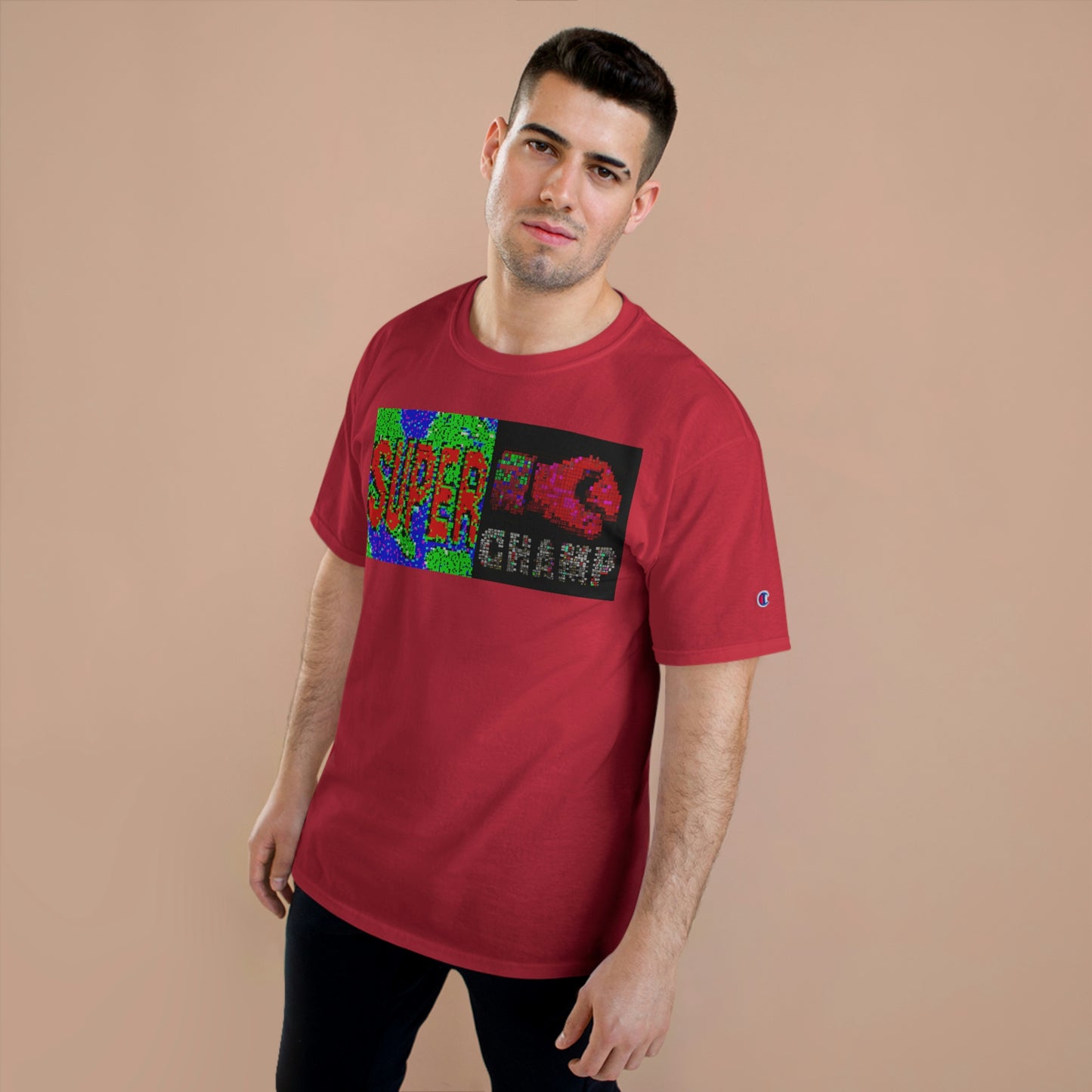 SUPER CHAMP (Alt Logo 3 Pixel) - AI Art - Champion T-Shirt