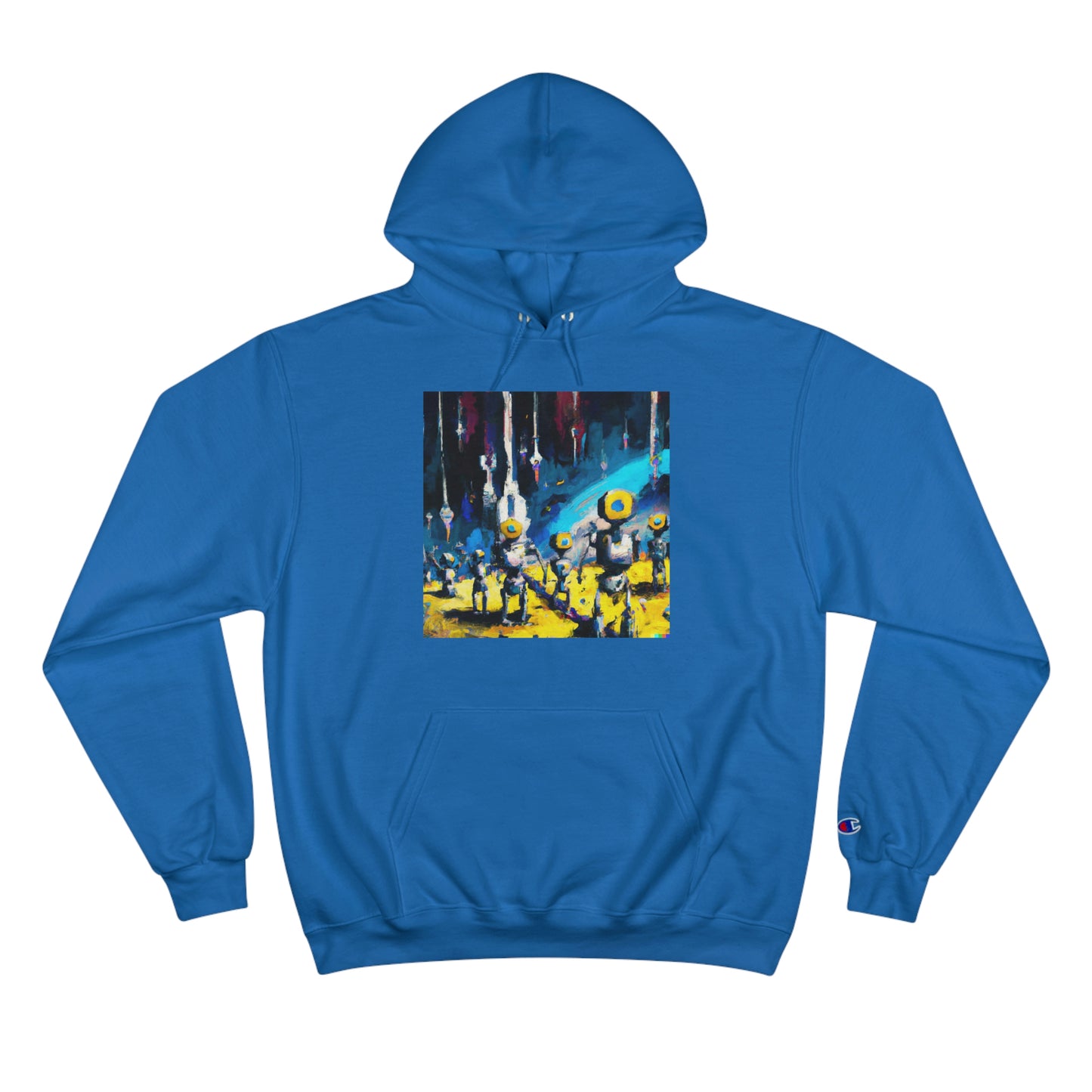 Robots in Space 1 - AI Art - Champion Hoodie