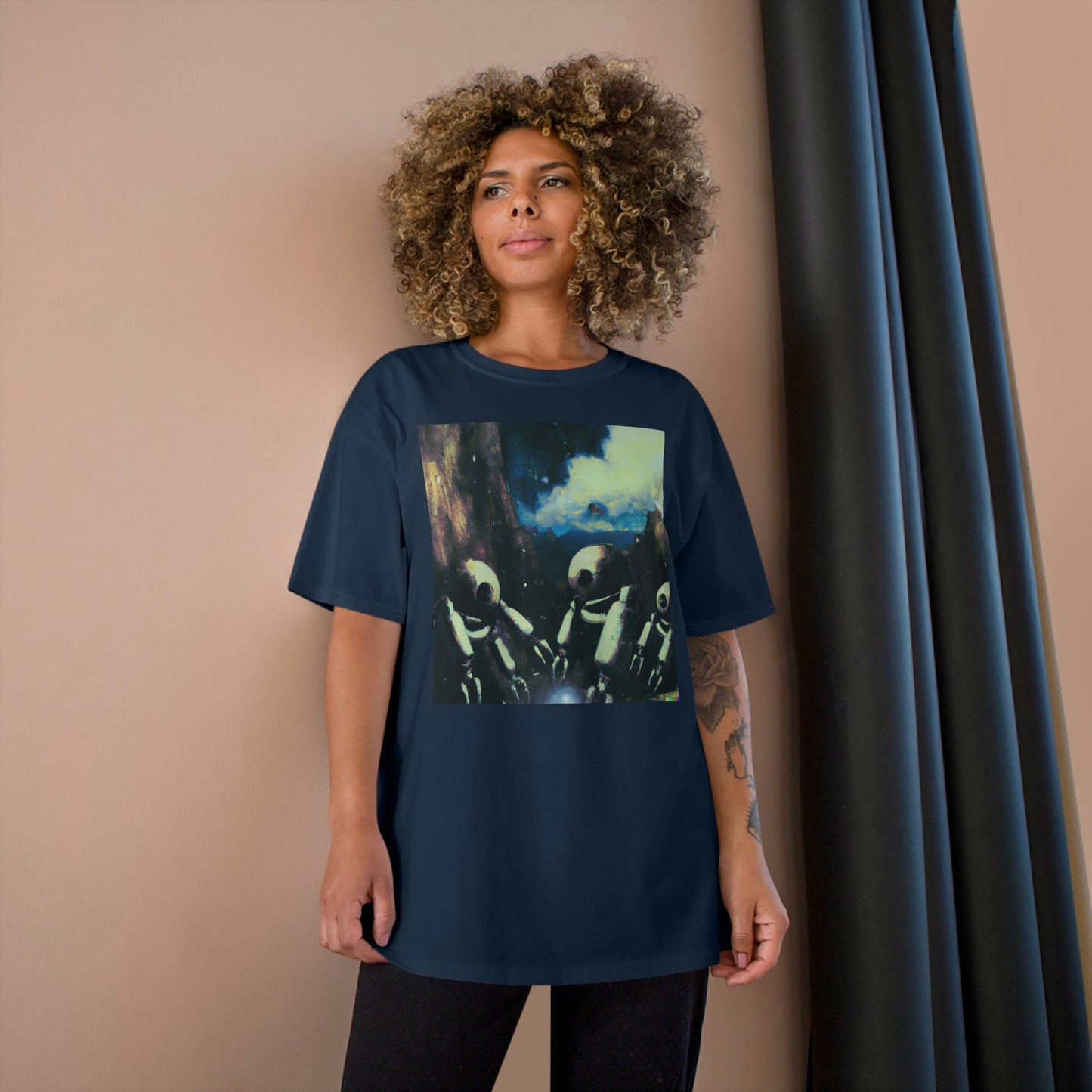 Robots in Space 2 - AI Art - Champion T-Shirt