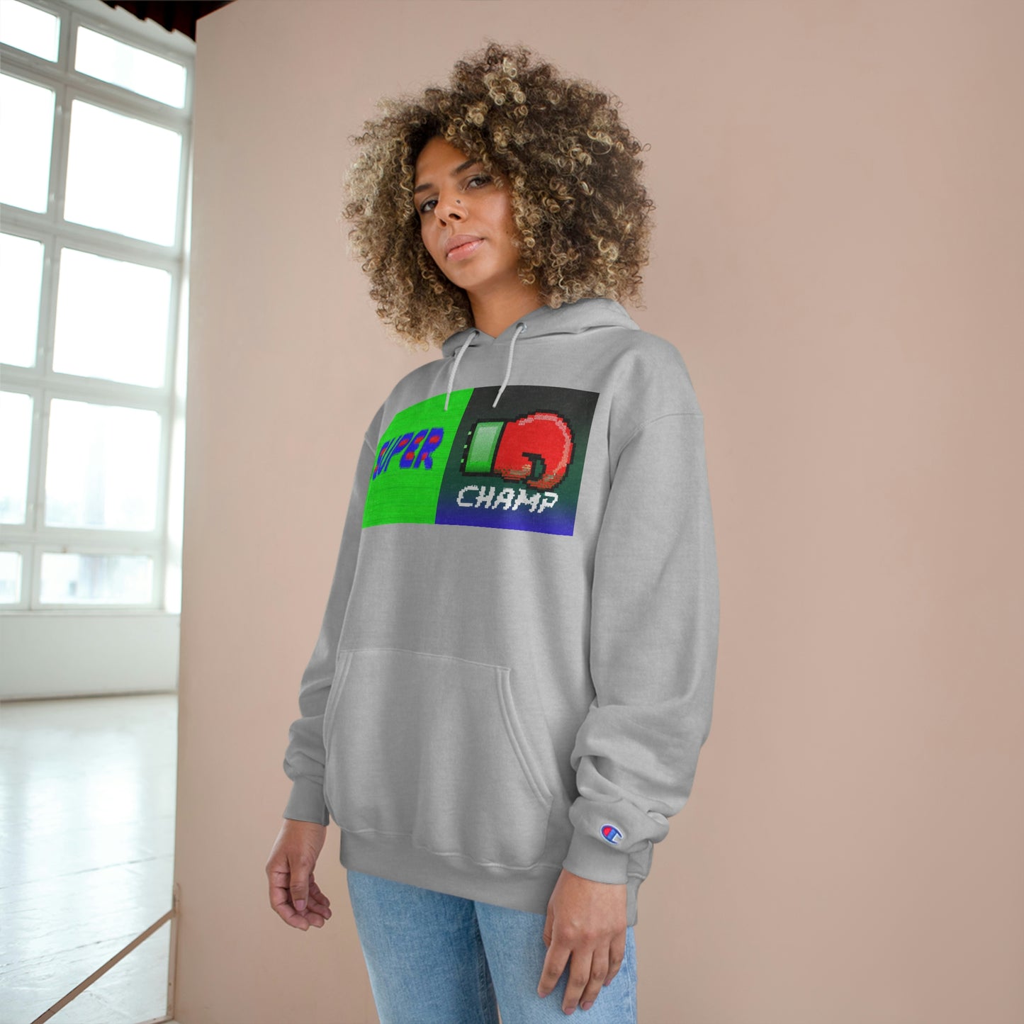 SUPER CHAMP (Alt Logo 1) - AI Art - Champion Hoodie