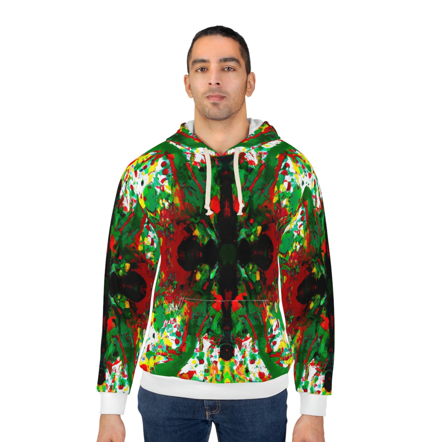 Rasta Kaleidescope Cross - AI Art - Pullover Hoodie