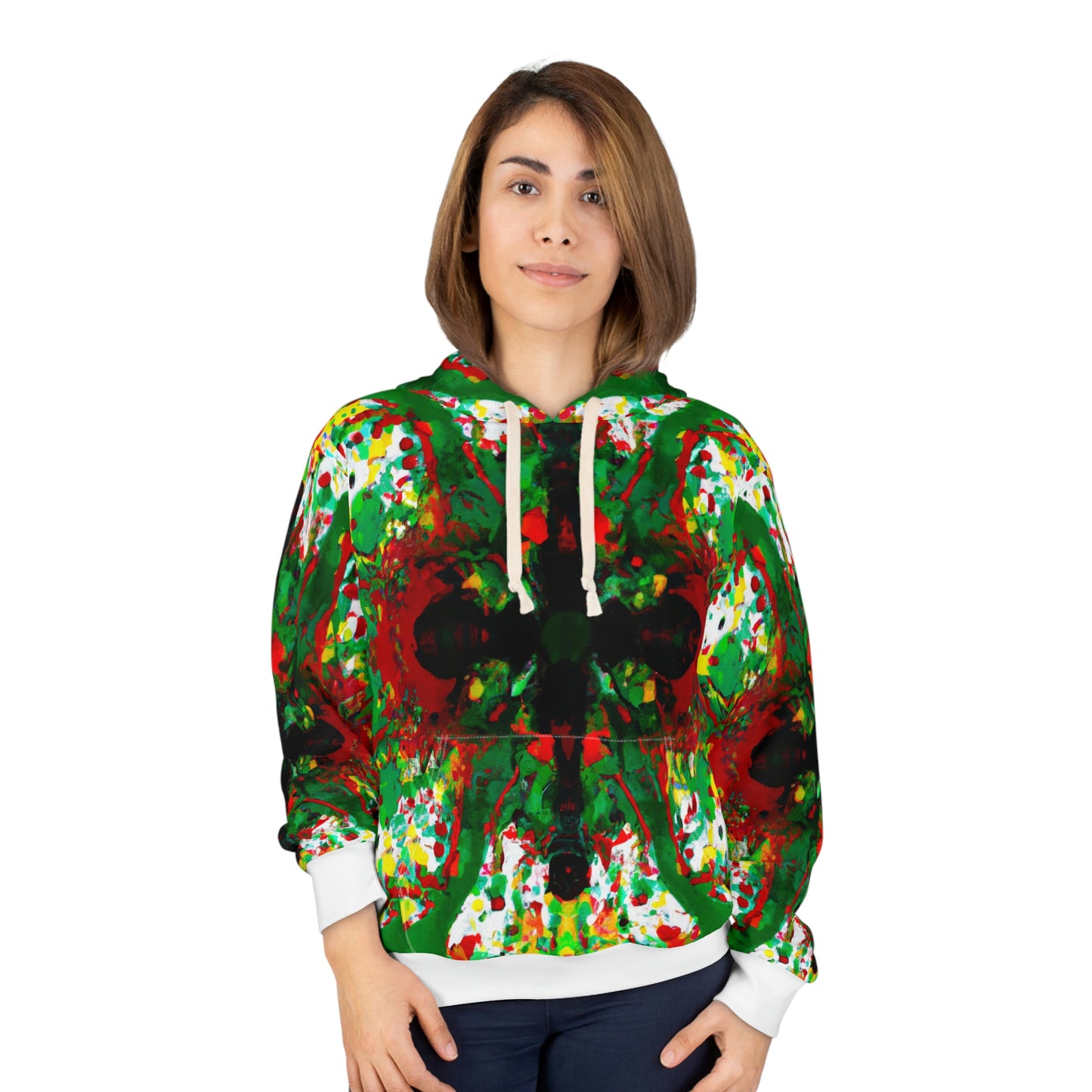 Rasta Kaleidescope Cross - AI Art - Pullover Hoodie