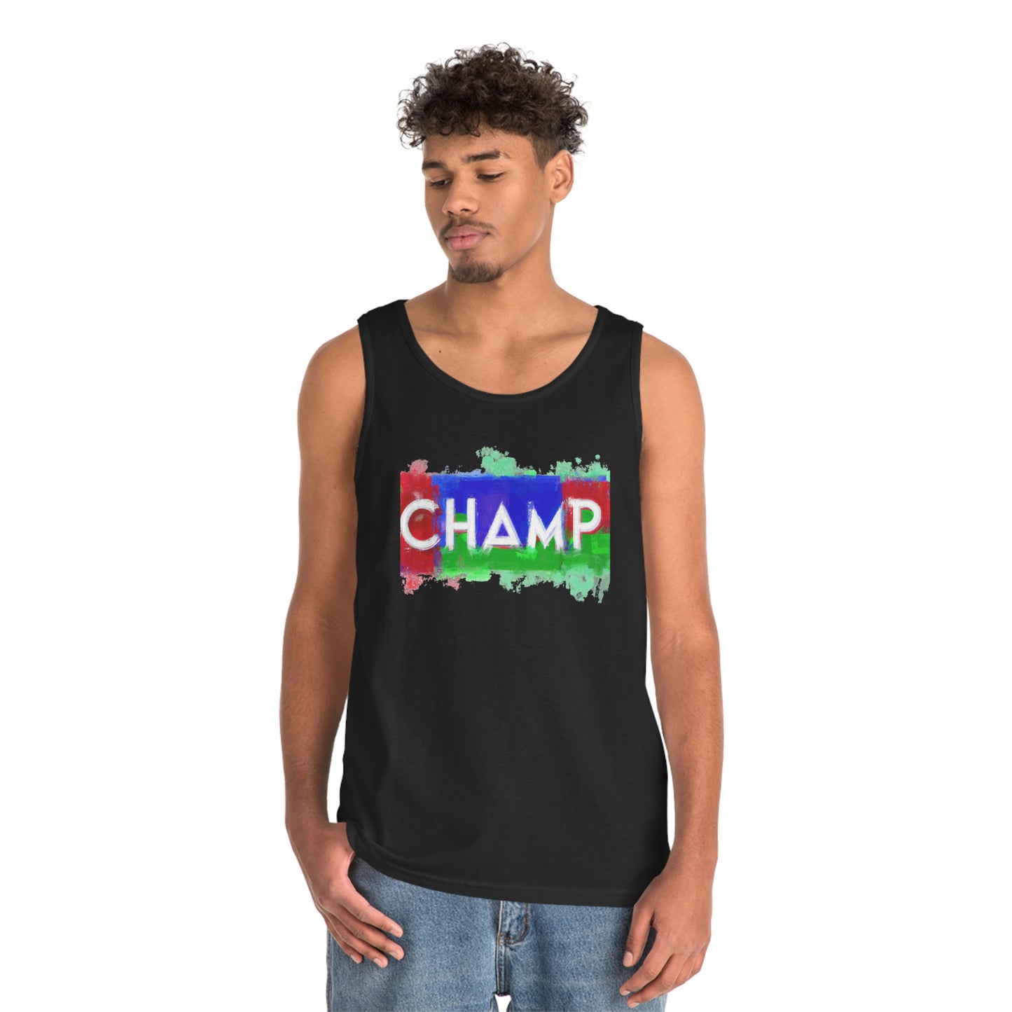 CHAMP 1 (SuperChamp Logo) - AI Art - Gildan Heavy Cotton Tank Top