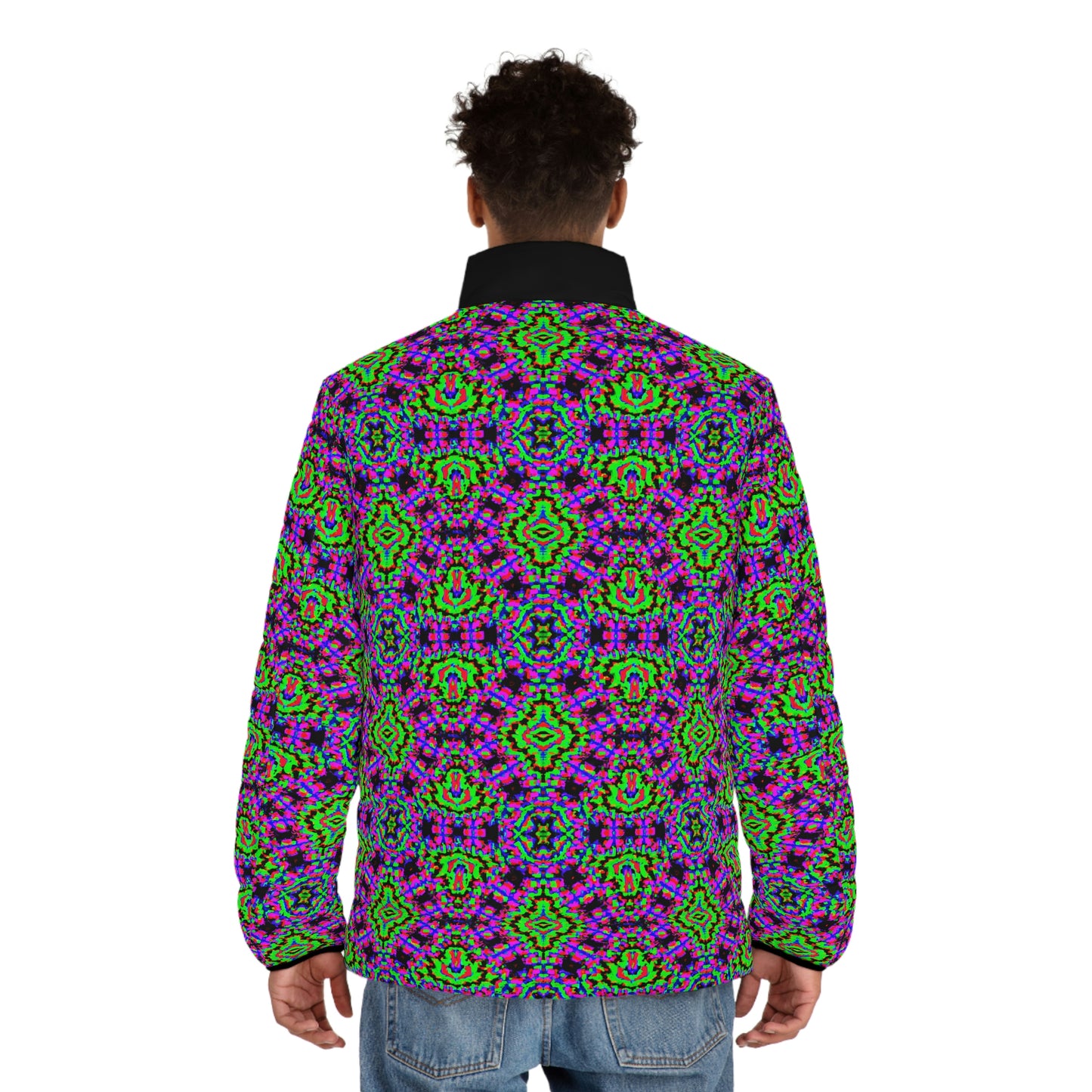 Hyperwave Fractal 2 Spaceballer Jacket - AI Art - Men's Puffer Jacket