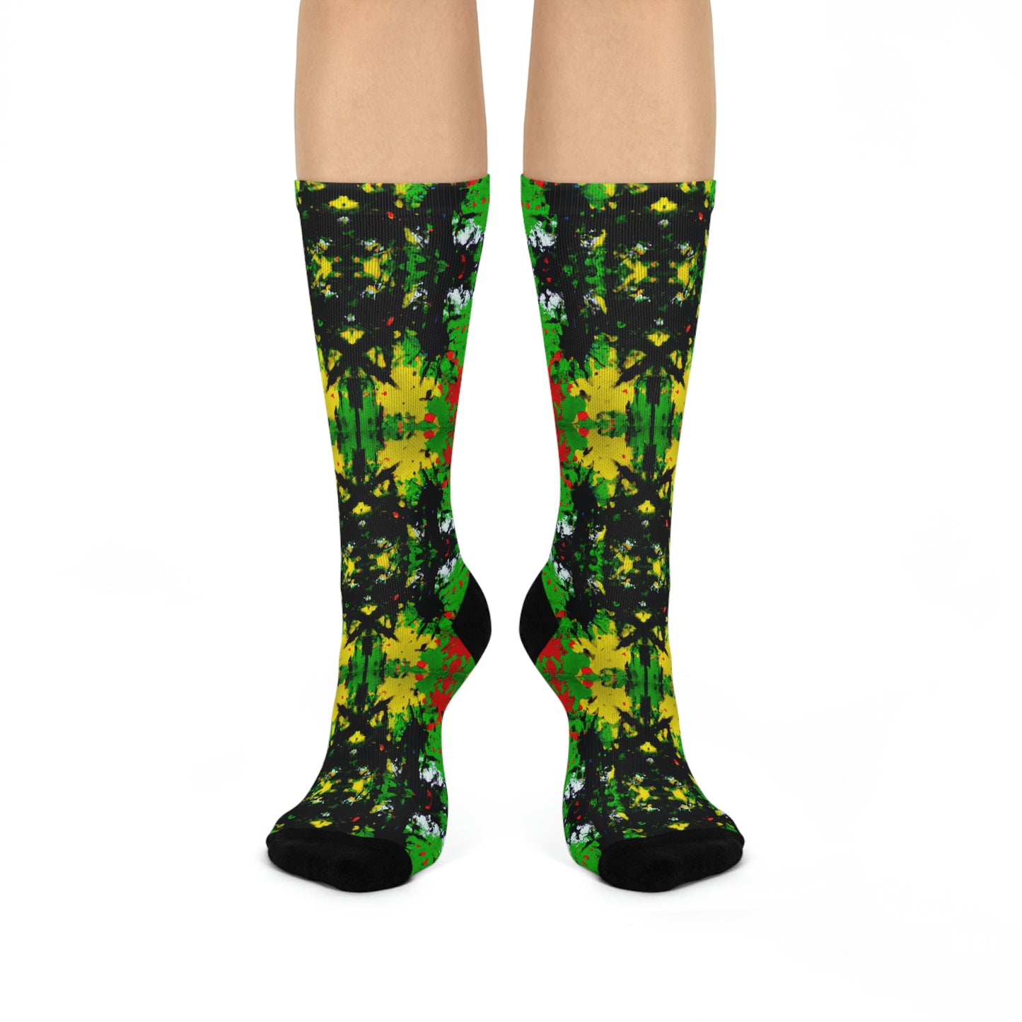 Rasta Star 1 - AI Art - Crew Socks