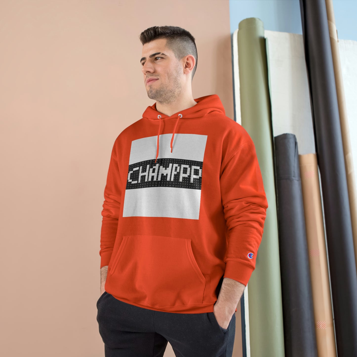 CHAMPPP Logo 11 (Pixel) - AI Art - Champion Hoodie