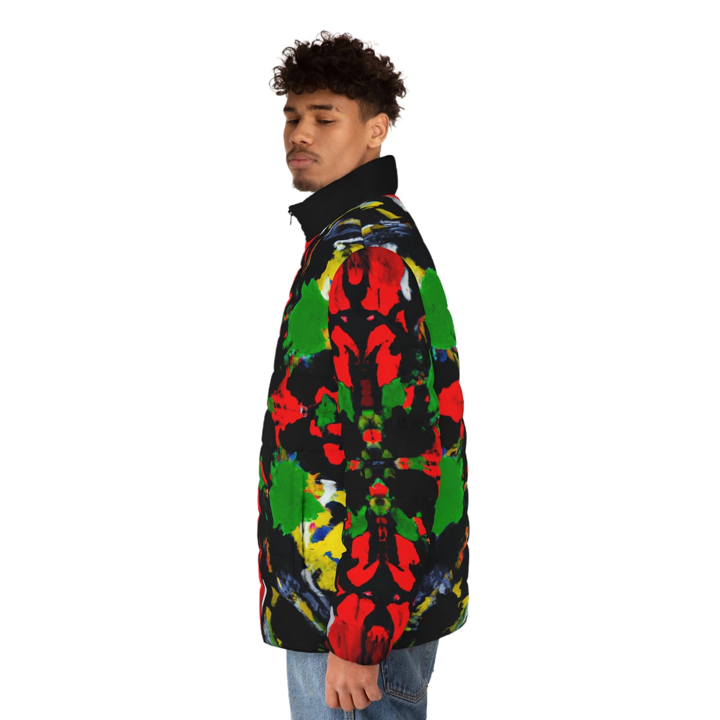 Rasta Quad Symmetry 1 Spaceballer Jacket - AI Art - Men's Puffer Jacket