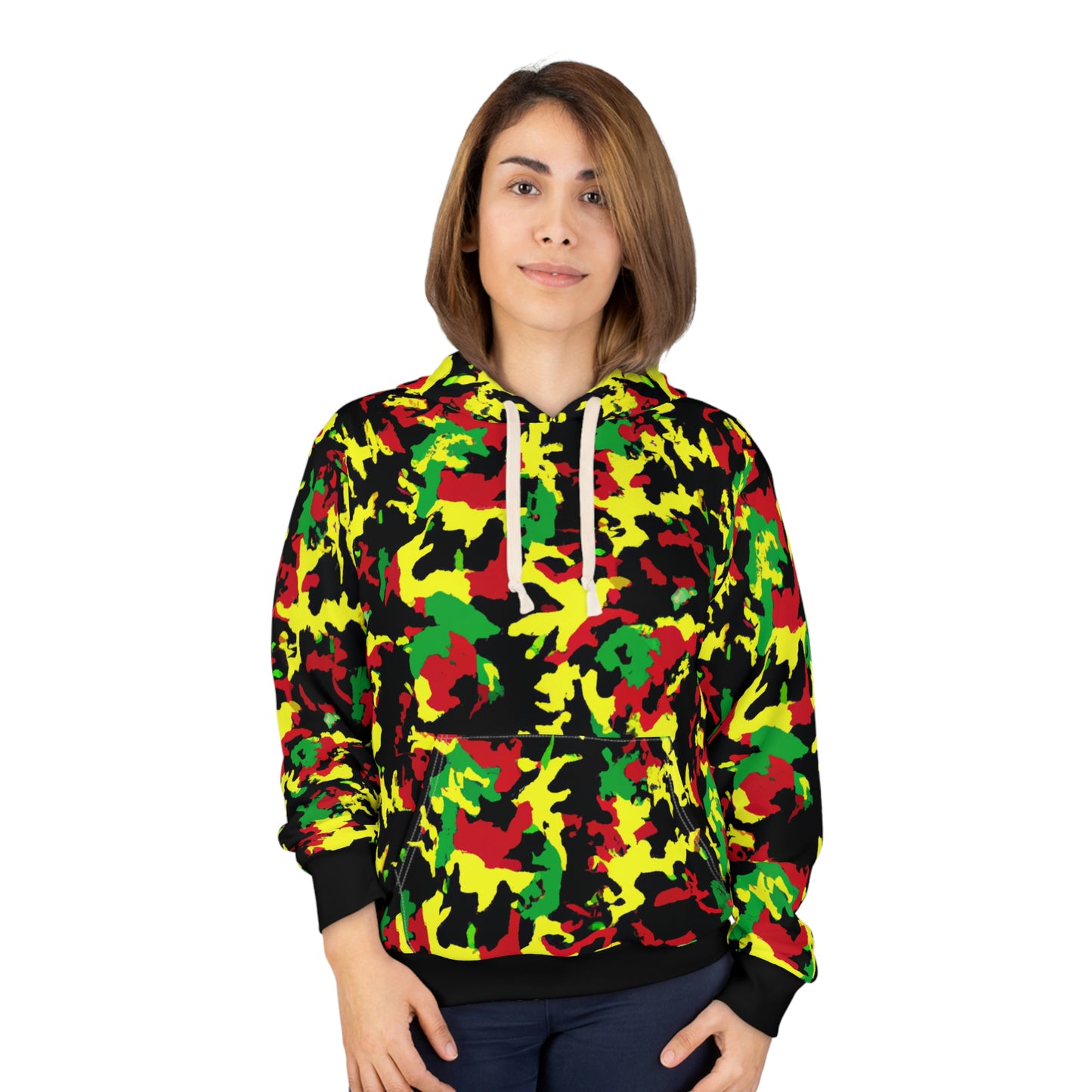 Rasta Camo - AI Art - Pullover Hoodie