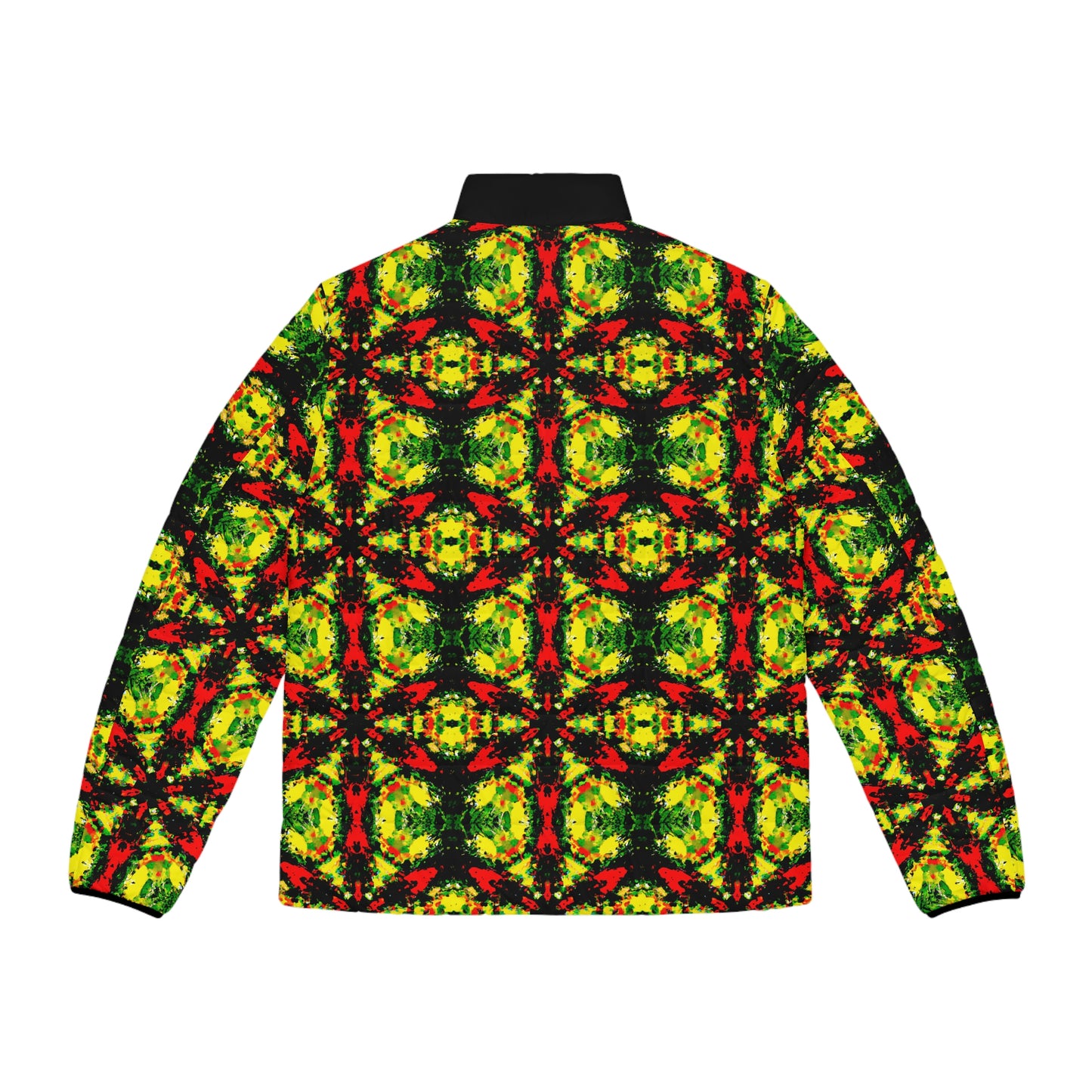 Rasta Star 2 - AI Art - Men's Puffer Jacket