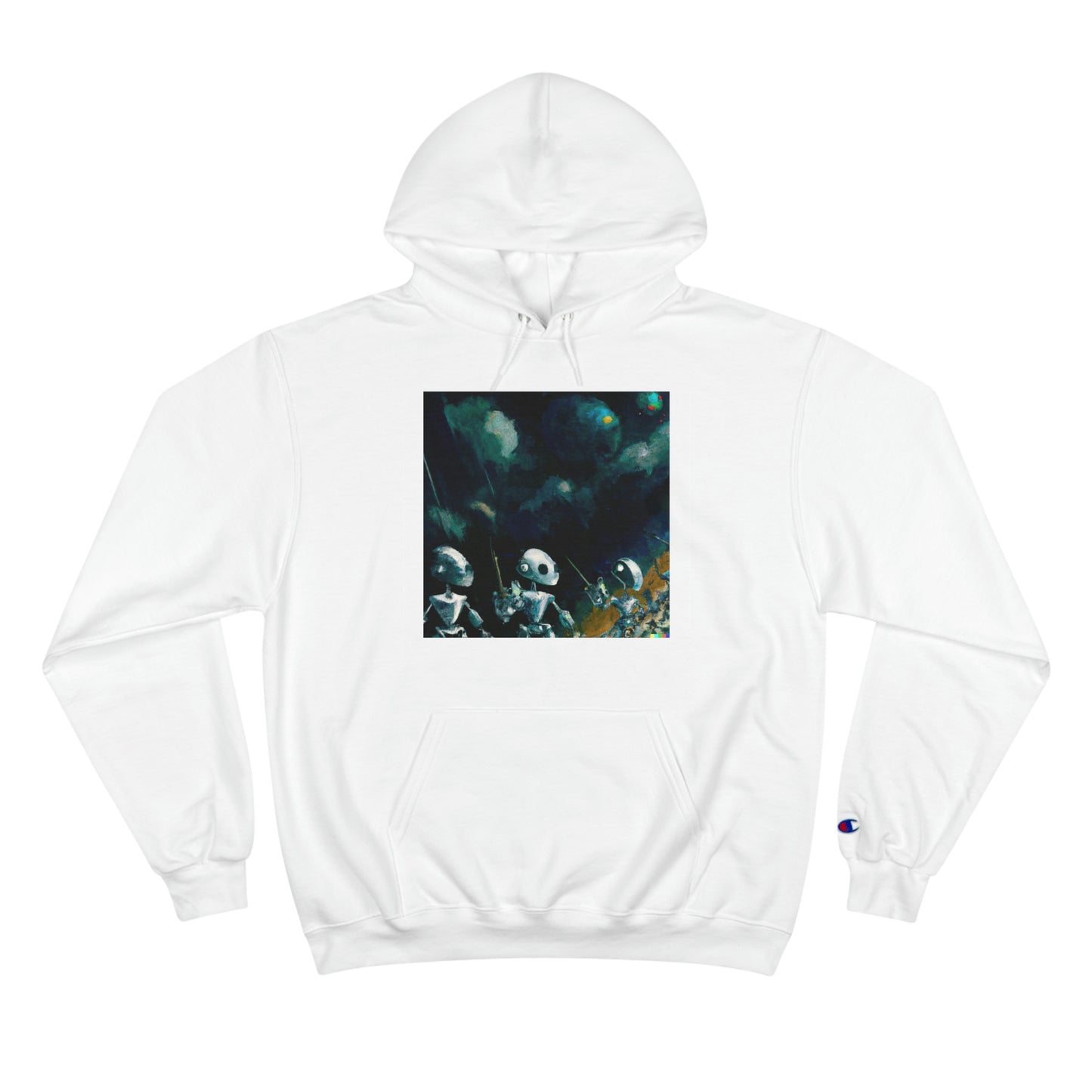 Robots in Space 4 - AI Art - Champion Hoodie