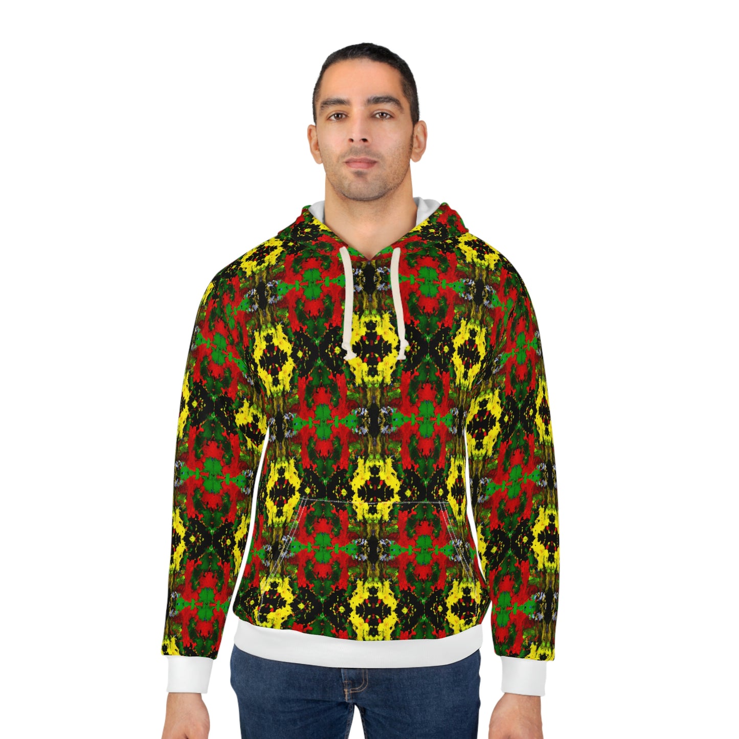 Rasta Kaleidescope Pattern 3  - AI Art - Pullover Hoodie