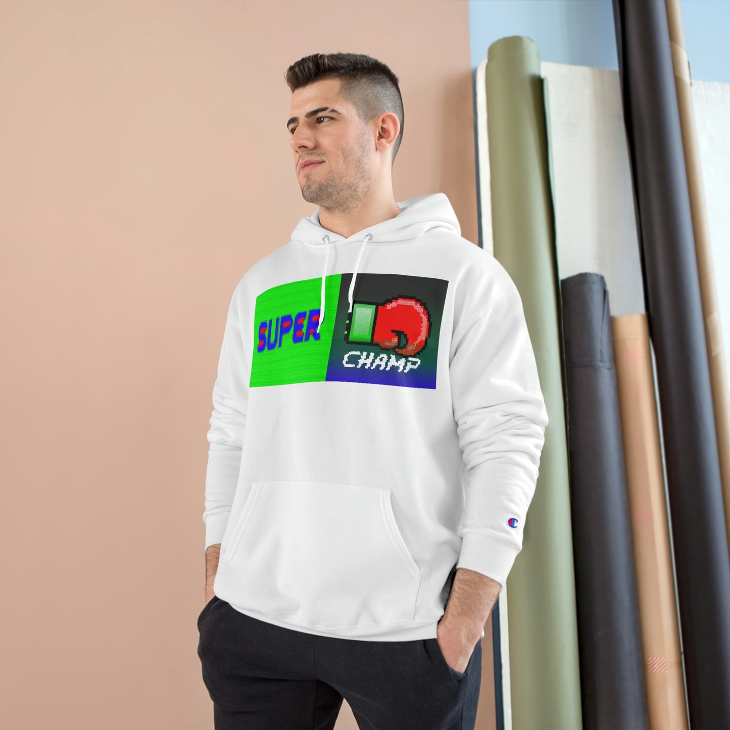 SUPER CHAMP (Alt Logo 1) - AI Art - Champion Hoodie